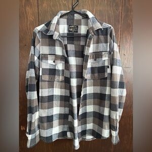 United By Blue Men's Plaid Button Down Shirt - Black, Gray, Brown